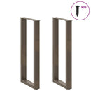 barbordsben U-formet 2 stk. naturstål 40x(100-101) cm stål