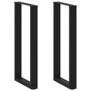 barbordsben U-formet 2 stk. sort 50x(100-101) cm stål