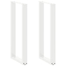 barbordsben U-formet 2 stk. hvid 50x(100-101) cm stål