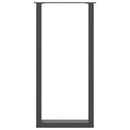 barbordsben U-formet 2 stk. antracit 50x(100-101) cm stål