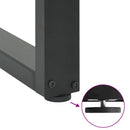 barbordsben U-formet 2 stk. antracit 50x(100-101) cm stål