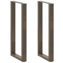 barbordsben U-formet 2 stk. naturstål 50x(100-101) cm stål