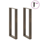 barbordsben U-formet 2 stk. naturstål 50x(100-101) cm stål