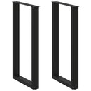 barbordsben U-formet 2 stk. sort 60x(100-101) cm stål