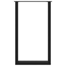 barbordsben U-formet 2 stk. sort 60x(100-101) cm stål