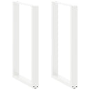 barbordsben U-formet 2 stk. hvid 60x(100-101) cm stål