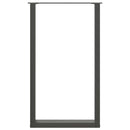 barbordsben U-formet 2 stk. antracit 60x(100-101) cm stål
