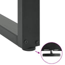 barbordsben U-formet 2 stk. antracit 60x(100-101) cm stål