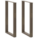 barbordsben U-formet 2 stk. naturstål 60x(100-101) cm stål