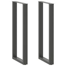 barbordsben U-formet 2 stk. antracit 40x(110-111) cm stål