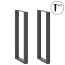 barbordsben U-formet 2 stk. antracit 40x(110-111) cm stål