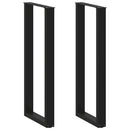 barbordsben U-formet 2 stk. sort 50x(110-111) cm stål