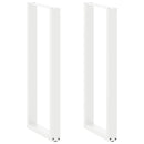 barbordsben U-formet 2 stk. hvid 50x(110-111) cm stål