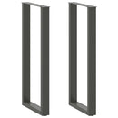 barbordsben U-formet 2 stk. antracit 50x(110-111) cm stål