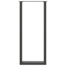barbordsben U-formet 2 stk. antracit 50x(110-111) cm stål
