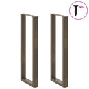 barbordsben U-formet 2 stk. naturstål 50x(110-111) cm stål