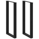 barbordsben U-formet 2 stk. sort 60 x (110-111) cm stål