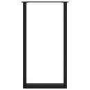 barbordsben U-formet 2 stk. sort 60 x (110-111) cm stål