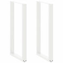 barbordsben U-formet 2 stk. hvid 60 x (110-111) cm stål