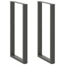 barbordsben U-formet 2 stk. antracit 60x(110-111) cm stål