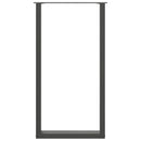 barbordsben U-formet 2 stk. antracit 60x(110-111) cm stål