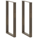 barbordsben U-formet 2 stk. naturstål 60x(110-111) cm stål