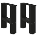 sofabordsben sort 2 stk. 30x(30-31) cm stål
