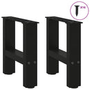 sofabordsben sort 2 stk. 30x(30-31) cm stål