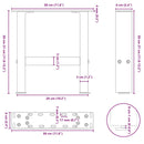 sofabordsben antracit 2 stk. 30x(30-31) cm stål