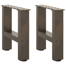 sofabordsben naturstål 2 stk. 30x(30-31) cm stål