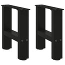 sofabordsben sort 2 stk. 40x(30-31) cm stål