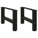 sofabordsben sort 2 stk. 50x(30-31) cm stål