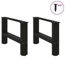 sofabordsben sort 2 stk. 50x(30-31) cm stål