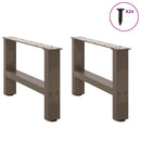 sofabordsben naturstål 2 stk. 50x(30-31) cm stål