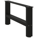 sofabordsben sort 2 stk. 60x(30-31) cm stål