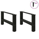 sofabordsben sort 2 stk. 60x(30-31) cm stål
