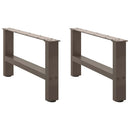 sofabordsben naturstål 2 stk. 60x(30-31) cm stål
