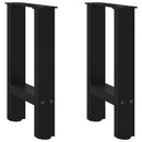 sofabordsben sort 2 stk. 28 x (42-43) cm stål