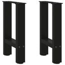 sofabordsben sort 2 stk. 28 x (42-43) cm stål