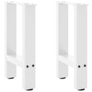 sofabordsben hvide 2 stk. 28 x (42-43) cm stål