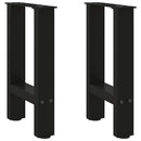 sofabordsben sort 2 stk. 38 x (42-43) cm stål