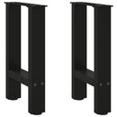 sofabordsben sort 2 stk. 38 x (42-43) cm stål