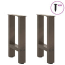 sofabordsben naturstål 2 stk. 38 x (42-43) cm stål