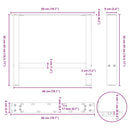 sofabordsben sort 2 stk. 50x(42-43) cm stål