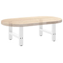 sofabordsben hvide 2 stk. 60 x (42-43) cm stål