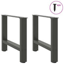 sofabordsben antracit 2 stk. 60 x (42-43) cm stål