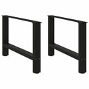 sofabordsben sort 2 stk. 70 x (42-43) cm stål