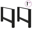 sofabordsben sort 2 stk. 70 x (42-43) cm stål