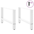 sofabordsben hvide 2 stk. 70 x (42-43) cm stål