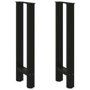 konsolbordben sort 2 stk. 28 x (72-73) cm stål